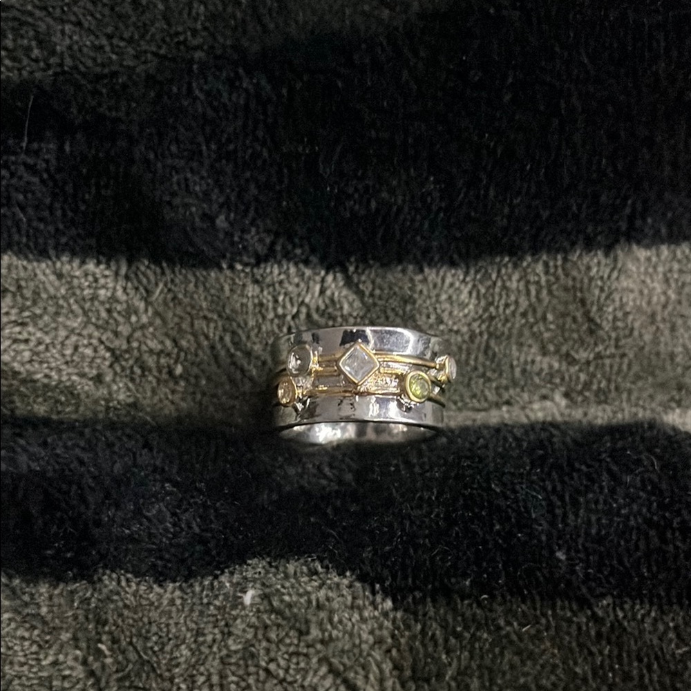 Elegant Silver and Gold-Tone Ring